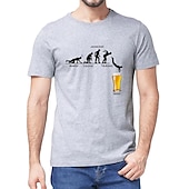 ieftine Tricou grafic pentru bărbați-Bărbați Bere Uman Tricou Tricouri 100% Bumbac Manșon scurt Grafic Cămaşă Heather Grey Negru Alb Tricou confortabil Casual Festivalul de Bere Îmbrăcăminte de designer de modă