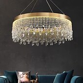 billige Lysekroner-ledet anheng lys gull krystall lysekrone 60cm 80cm lantern desgin lysekrone rustfritt stål galvanisert led 110-120v 220-240v