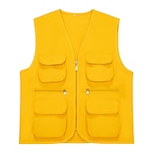 cheap Vests-Men&#039;s Women&#039;s Fishing Vest Hiking Vest Sleeveless Jacket Coat Top Outdoor Multi-Pockets Breathable Quick Dry Lightweight Winter Summer Polyester Yellow Orange Red Camping / Hiking Fishing