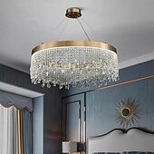 billige Lysekroner-ledet anheng lys gull krystall lysekrone 60cm 80cm lantern desgin lysekrone rustfritt stål galvanisert led 110-120v 220-240v