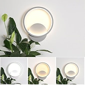 זול אורות קיר פנימיים-lightinthebox סיליקון led מנורת קיר עגולה מרובעת 8w 2-in-1 מנורת קיר ביתית עם מתג eu/us תקע מתאים לחדר שינה ומסעדה