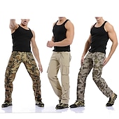 cheap Cargo Pants-Men&#039;s Work Pants Hiking Cargo Pants Hiking Pants Trousers Camo Outdoor Ripstop Multi Pockets Breathable Soft Cotton Pants / Trousers Bottoms Jungle camouflage Army Green Camouflage Grey Khaki Work