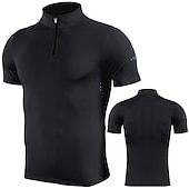 cheap Men&#039;s Tracksuit &amp; Hoodie-Men&#039;s Compression Shirt Running Shirt Half Zip Short Sleeve Tee Tshirt Athletic Summer Spandex Breathable Quick Dry Moisture Wicking Soft Gym Workout Running Active Training Sportswear Activewear