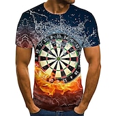 preiswerte 3D-T-Shirts-Herren Unisex Grafik-Drucke Wurfpfeile T Shirt Tee Kurzarm T-Shirt 3D-Druck Rundhalsausschnitt Hemd Modisch Designer Basic Casual Täglich Festtage Blau Frühling Sommer Bekleidung Übergröße S M L XL