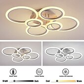 abordables Plafonniers à intensité variable-plafonnier led lueur vers l&#039;extérieur plafonnier led 4/6/8 lumières encastrées design de cercle simplicité de style moderne acrylique 90w salon salle à manger luminaire de chambre à coucher