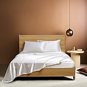 cheap Sheets &amp; Pillowcase-4 Pieces Satin Sheet Sets Hotel Luxury Silky Bed Sheets Soft Premium Satin Sheets Wrinkle &amp; Fade Resistant Bedding Set Sheet Set, Include 1 Deep Pocket Fitted Sheet(12inch),1 Flat Sheet, 2 Pillowcases