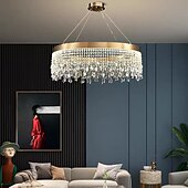 billige Lysekroner-ledet anheng lys gull krystall lysekrone 60cm 80cm lantern desgin lysekrone rustfritt stål galvanisert led 110-120v 220-240v