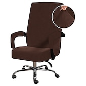 economico Rivestimento per sedia da ufficio-fodera per sedia da ufficio in velluto per computer sedia da gioco fodera per sedia elasticizzata nera tinta unita resistente lavabile per mobili