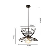 cheap Island Lights-LED Pendant Light Bedside Light Black Gold 45 cm Retro Pendant Light Metal Vintage Style Iron Hat Painted Bedroom Dining Room Living Room Lights DIY Lights