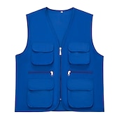 cheap Vests-Men&#039;s Women&#039;s Fishing Vest Hiking Vest Sleeveless Jacket Coat Top Outdoor Multi-Pockets Breathable Quick Dry Lightweight Winter Summer Polyester Yellow Orange Red Camping / Hiking Fishing