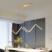 cheap Island Lights-LED Pendant Light 90 cm Island Lights Dimmable Line Design Aluminum Stylish Minimalist Painted Finishes Nordic Style Dining Room Kitchen Lights 110-240V ONLY DIMMABLE WITH REMOTE CONTROL