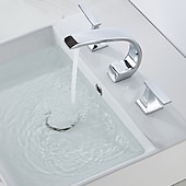 preiswerte Mehrere Löcher-Waschbecken Wasserhahn weit verbreitet ölgeriebene Bronze / Nickel gebürstet / galvanisiert weit verbreitet zwei Griffe drei LöcherBadhähne
