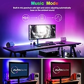 رخيصةأون واي فاي والتحكم في الموسيقى-3m 9.8ft LED شريط USB ضوء التلفزيون الخلفية RGB اللون تغيير التطبيق الذكي بلوتوث التحكم في الموسيقى مزامنة SMD 5050 ديكور المنزل عطلة الحزب