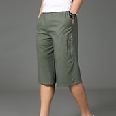cheap Classic-Men&#039;s Cargo Shorts Hiking Shorts Summer Outdoor Loose Ripstop Breathable Quick Dry Zipper Pocket Capri Pants Bottoms Below Knee Black Army Green Cotton Work Hunting Fishing XL XXL XXXL 4XL 5XL