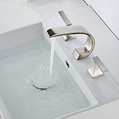 preiswerte Mehrere Löcher-Waschbecken Wasserhahn weit verbreitet ölgeriebene Bronze / Nickel gebürstet / galvanisiert weit verbreitet zwei Griffe drei LöcherBadhähne