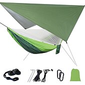 economico accessori per picnic e campeggio-Amaca con zanzariera da campeggio Copertura a sospensione per amaca Esterno Portatile Crema solare Repellenti anti-insetti Ultra leggero (UL) Traspirante Paracadute in nylon con moschettoni e