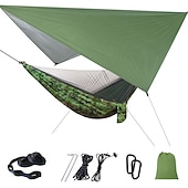economico accessori per picnic e campeggio-Amaca con zanzariera da campeggio Copertura a sospensione per amaca Esterno Portatile Crema solare Repellenti anti-insetti Ultra leggero (UL) Traspirante Paracadute in nylon con moschettoni e