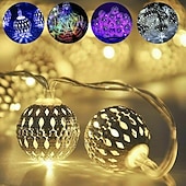 cheap Solar String Lights-Elegant Wedding Party Reception Solar LED String Lights - Moroccan Ball Outdoor Garden Lights, Waterproof 10M-50LED, 7M-30LED, 5M-20LED Globe Lanterns for Home Decoration