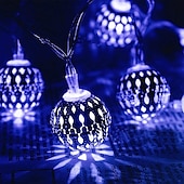 cheap Solar String Lights-Elegant Wedding Party Reception Solar LED String Lights - Moroccan Ball Outdoor Garden Lights, Waterproof 10M-50LED, 7M-30LED, 5M-20LED Globe Lanterns for Home Decoration