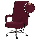 economico Rivestimento per sedia da ufficio-fodera per sedia da ufficio in velluto per computer sedia da gioco fodera per sedia elasticizzata nera tinta unita resistente lavabile per mobili