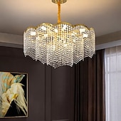 זול נברשות-נברשת קריסטל אור תליון led 60 ס&quot;מ פנס desgin נירוסטה מודרנית 110-120 v 220-240 v