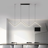 cheap Island Lights-LED Pendant Light 90 cm Island Lights Dimmable Line Design Aluminum Stylish Minimalist Painted Finishes Nordic Style Dining Room Kitchen Lights 110-240V ONLY DIMMABLE WITH REMOTE CONTROL