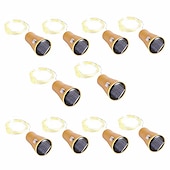 economico Striscie luci ad energia solare-solare bottiglia di vino luci della stringa decorazione di cerimonia nuziale all&#039;aperto 2 m 20 led lucine con sughero impermeabile luce di natale rame ghirlanda patio giardino luci della stringa 10
