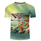 お買い得  アニマルプリントTシャツ-男性用 男女兼用 動物 グラフィック 観賞魚用 Tシャツ 面白いTシャツ 半袖 Tシャツ 3Dプリント クルーネック シャツ デザイナー ベーシック 大きくて背が高い カジュアル 日常 祝日 ホワイト ネービーブルー ブルー 衣類 プラスサイズ S M L XL XXL 3XL