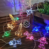 preiswerte Batterie-Lichterketten-LED-Lichterketten Raum Astronauten batteriebetriebene Lichterkette 2m 10leds Rakete Planet Lampe Raum Urlaub Party Home Raumdekoration Geschenke für Kinder