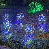 billige Soldrevet-led vanntette fyrverkerilys, starburst hagelamper til julebryllup &amp;amp; helligdager