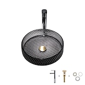 abordables Éviers-Lavabo de salle de bain avec robinet chromé, lavabo en verre, lavabo à cylindre, lavabo à main, installation de plan de travail, bassin en verre avec robinet en laiton chromé