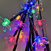 economico Illuminazione vialetto-2 pezzi di luce solare per esterni a forma di fiore di ciliegio, colore bianco caldo, luce multicolore