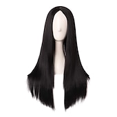 levne Paruky filmových postav-Hnědé paruky pro ženy cosplay kostým paruka syntetická paruka rovná asymetrická paruka dlouhé světle hnědé tmavé #1B blond červené syntetické vlasy 28 palců Halloween paruky