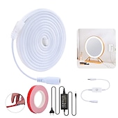 cheap Neon LED Lights-LED Neon Flex Strip Lights 6mm Narrow Neon Light 12V LED Strip Waterproof 5M Cutable DIY Led Neon Light Strip for Indoor Outdoor Home Decoration and DC12V Adapter and Touch Dimmer Switch Kit