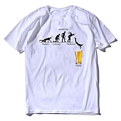 ieftine Tricou grafic pentru bărbați-Bărbați Bere Uman Tricou Tricouri 100% Bumbac Manșon scurt Grafic Cămaşă Heather Grey Negru Alb Tricou confortabil Casual Festivalul de Bere Îmbrăcăminte de designer de modă