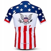 abordables Maillots pour hommes-21Grams Homme Maillot Velo Cyclisme Manche Courte Cyclisme Maillot Top avec 3 poches arrière VTT Vélo tout terrain Vélo Route Résistant aux UV Respirable Séchage rapide Poche arrière Blanche Rouge