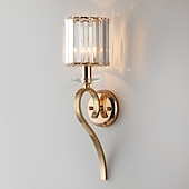 abordables Apliques de pared de cristal-Lightinthebox Aplique de pared LED de cristal mini estilo moderno estilo nórdico lámparas de pared de oro negro apliques de pared sala de estar dormitorio acero 220-240v 110-120v