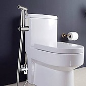 abordables Grifería de bidé-bidé de un solo orificio de acero inoxidable autolimpiante contemporáneo 1,5 m de tubería de entrada de agua de base 1/2 eu