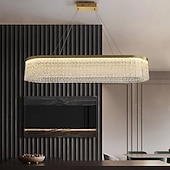 abordables Lámparas de araña-lámpara colgante de luz led lámpara de cristal luz de la isla de cocina diseño de círculo dorado moderno diseño de linterna de 80 cm metal galvanizado 220-240v 110-120v