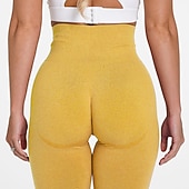 economico Leggings semplici-donne leggings senza cuciture allenamento culo ascensore calzamaglia increspato push up leggings di controllo della pancia sport palestra yoga fitness ciclismo corsa athleisure abbigliamento sportivo