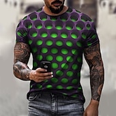 お買い得  3D Tシャツ-男性用 3D印刷 Tシャツ 半袖 Tシャツ 3Dプリント クルーネック ラウンドネック シャツ ヴィンテージ ストリートファッション 誇張された カジュアル 日常 ホワイト ライトグリーン ピンク 衣類 プラスサイズ S M L XL XXL 3XL 4XL