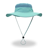billiga Tillbehör för sport och friluftsliv-Herr Dam Solhatt Fiskehatt Bred kant Sommar Utomhus komprimerbart UPF50+ UV-skydd Andningsfunktion Hatt 다크 카키 Ljusgrå utan LOGO Mörkgrå utan LOGO för / Maska