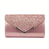 cheap Clutches &amp; Evening Bags-Women&#039;s Sliver Glitter Clutch Purse with Chain Strap for Parties and Weddings