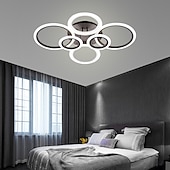 abordables Plafonniers à intensité variable-plafonnier led lueur vers l&#039;extérieur plafonnier led 4/6/8 lumières encastrées design de cercle simplicité de style moderne acrylique 90w salon salle à manger luminaire de chambre à coucher