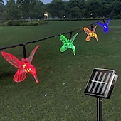 economico Striscie luci ad energia solare-luci solari esterne ip65 luci a catena per colibrì impermeabili 5m 20led 3.5m 10led luci a catena per fata giardino matrimonio festa decorazione esterna
