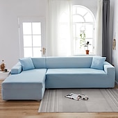 billiga Sofföverdrag-stretch sofföverdrag överdrag vinröd elastisk sektionssoffa fåtölj loveseat 4- eller 4- eller 3-sits L-form grå blå vanlig solid mjuk slitstark tvättbar