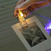 cheap USB String Lights-Elegant Wedding &amp; Party Reception LED Photo Clip String Lights - 20 Clips, 2/3/5M, Waterproof for Bedroom, Dorm, Christmas, Battery Powered or USB