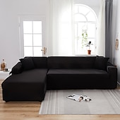 billiga Sofföverdrag-stretch sofföverdrag överdrag vinröd elastisk sektionssoffa fåtölj loveseat 4- eller 4- eller 3-sits L-form grå blå vanlig solid mjuk slitstark tvättbar