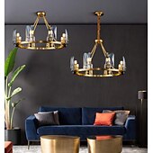 abordables Luces colgantes-Lámpara colgante de luz led, lámpara de cristal de cobre, lujo, estilo nórdico moderno, 4 6 8 cabezas, 220-240 v, 110-120 v