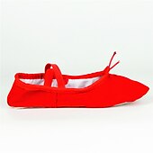 abordables Zapos de ballet-Mujer Zapatillas de Ballet Entrenamiento Plano Zapatilla Entrenamiento Elástico Banda Elástica Sin Cordones Niños Negro Blanco Rojo